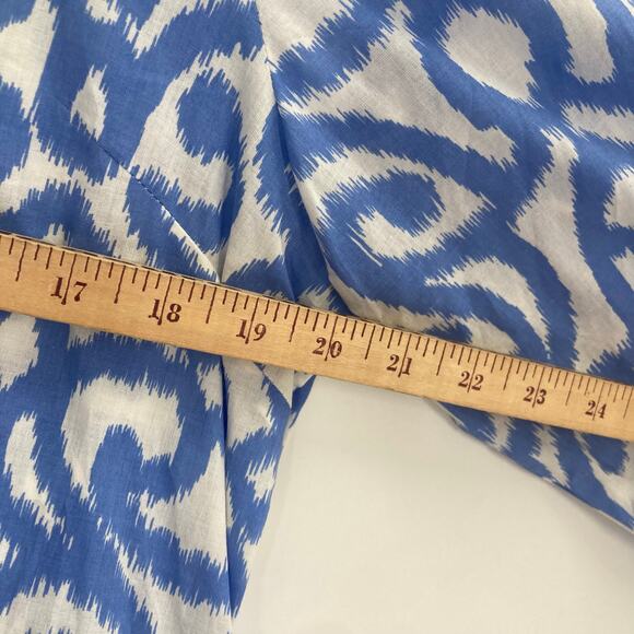 Gretchen Scott Designs Arabesque Tunic Top Blue Green Artsy Coastal Large Cotton - Picture 12 of 13